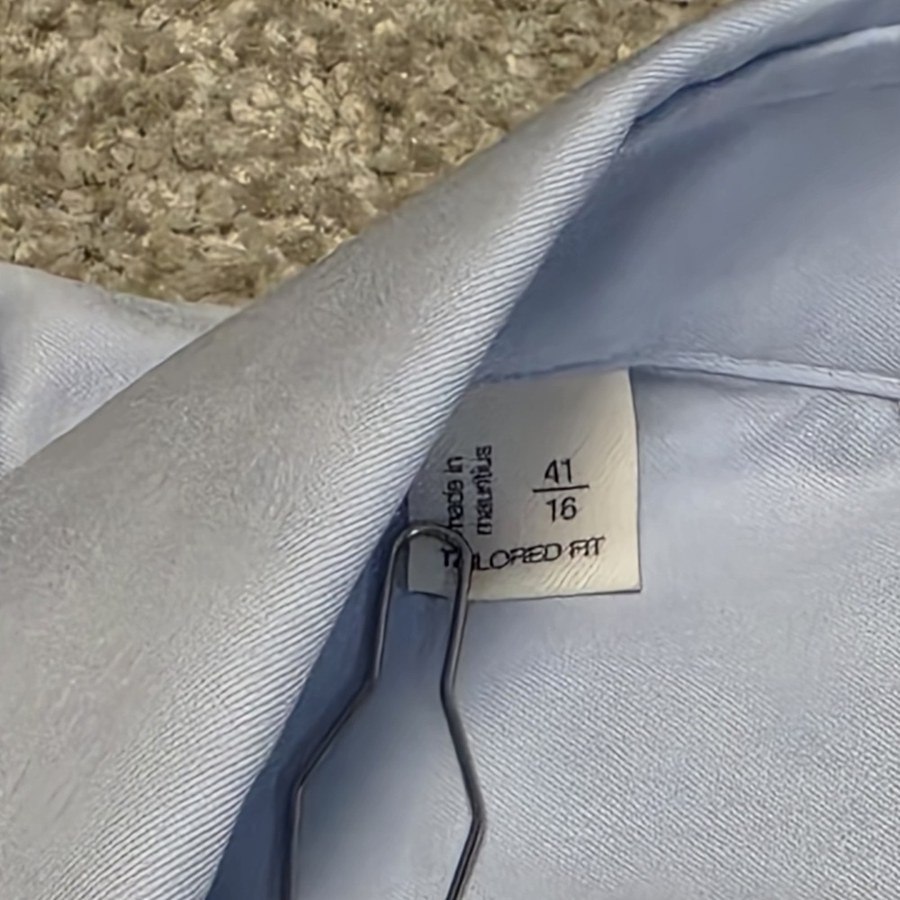 Suitsupply Shirt Men 16 41 Light Blue Twill Tailored Fit Button Up Long Sleeve - Picture 3 of 10